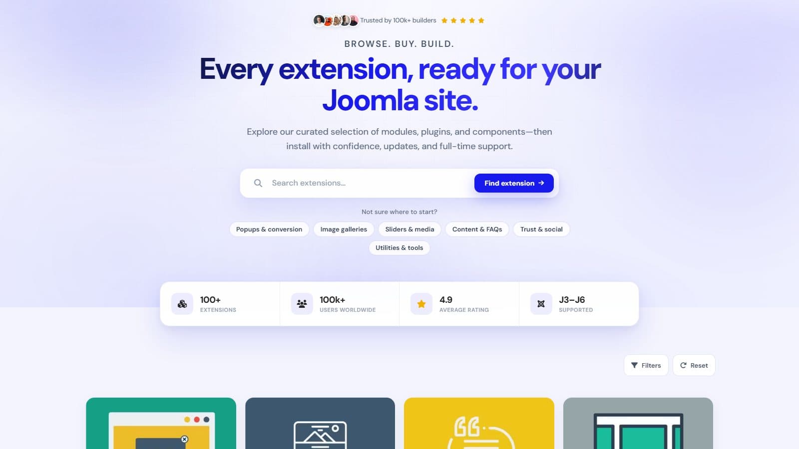 JoomlaX homepage — Joomla extensions marketplace by Infyways