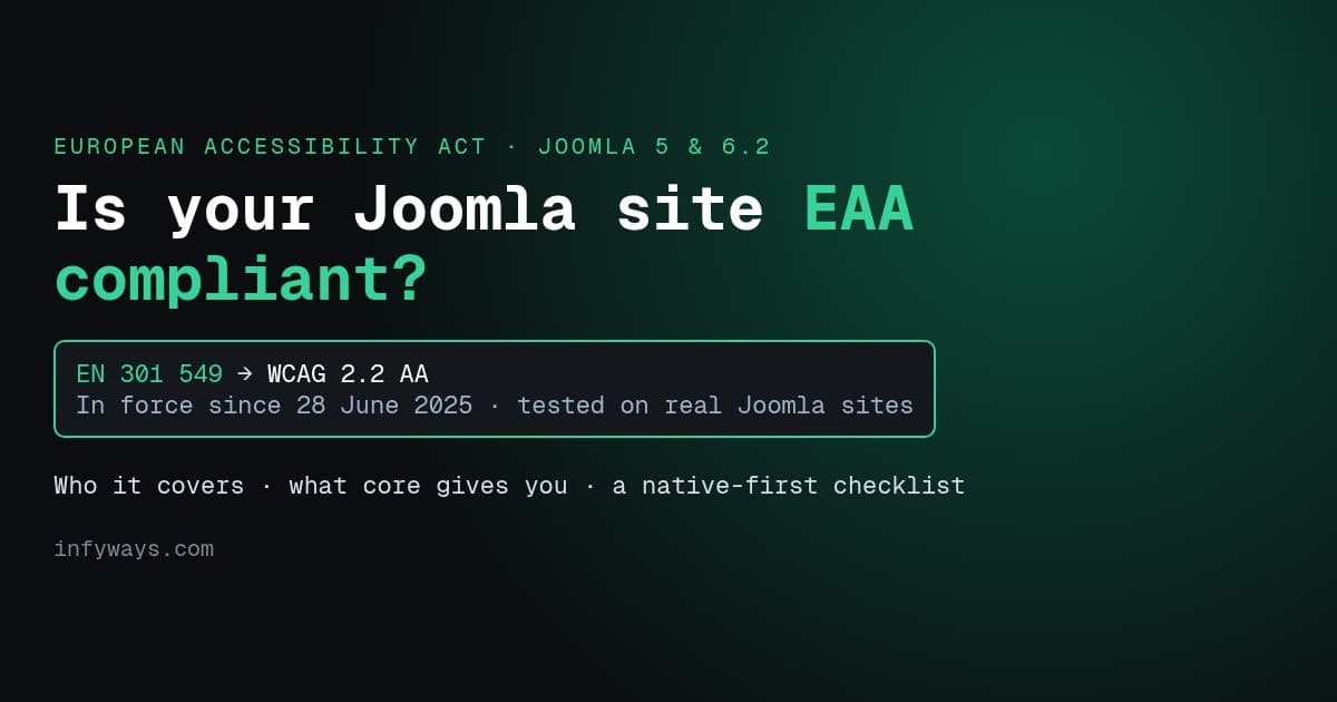 Joomla and the European Accessibility Act: What Site Owners Must Do (2026)