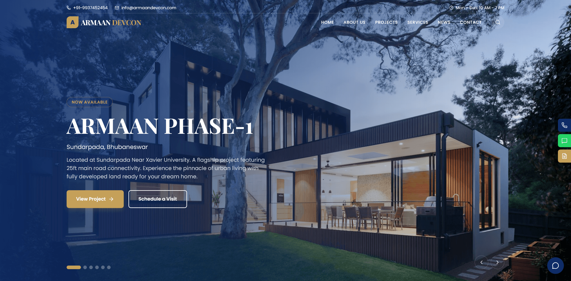 Armaan Devcon property website