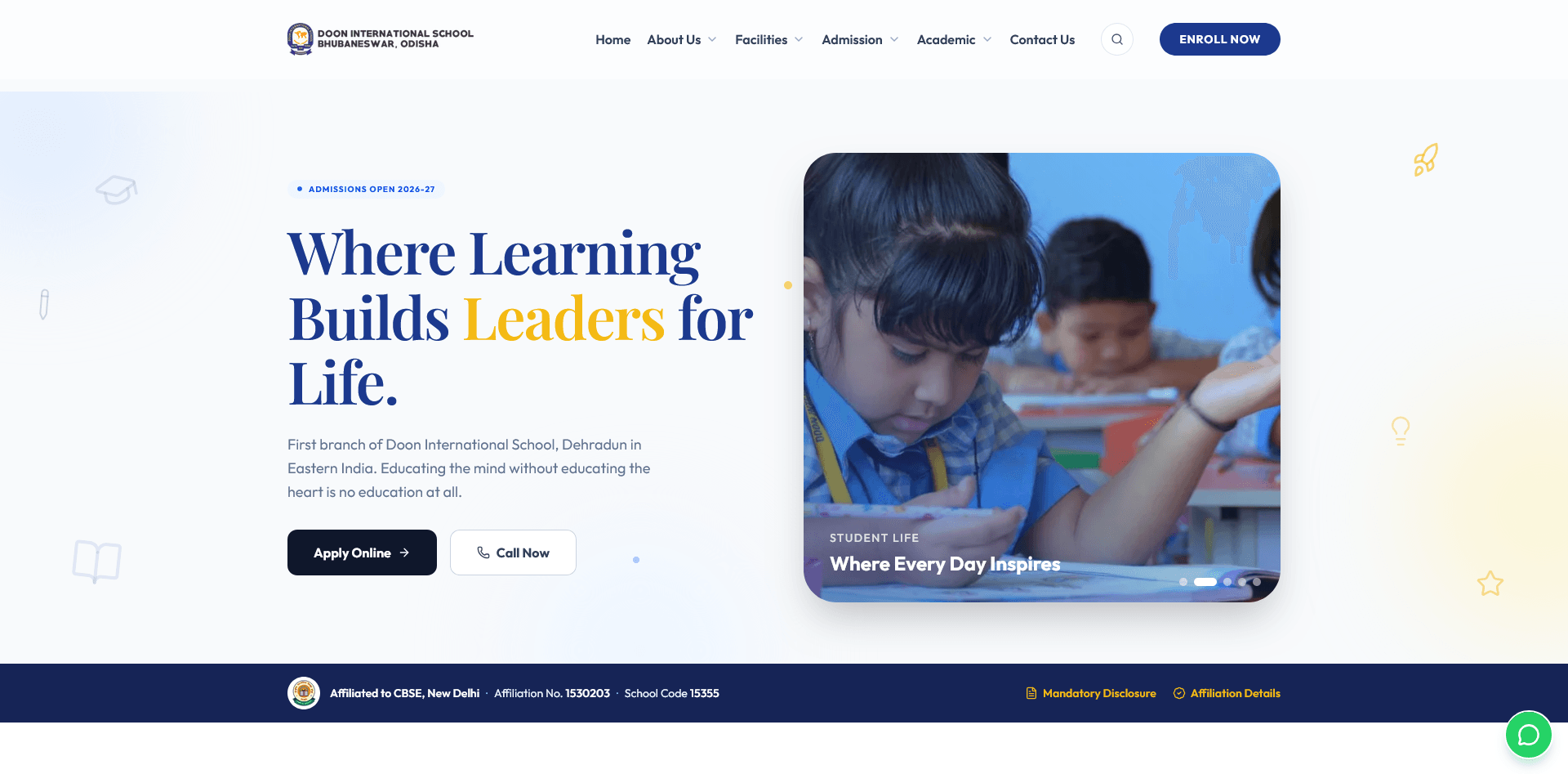 Doon International School, Bhubaneswar website
