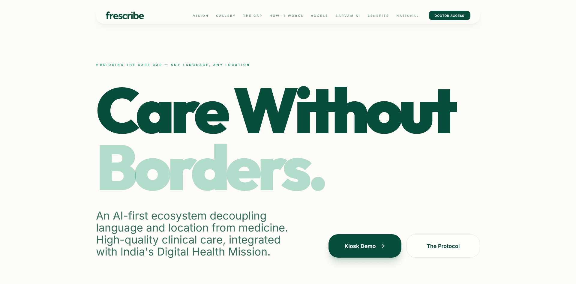 Frescribe healthcare product website