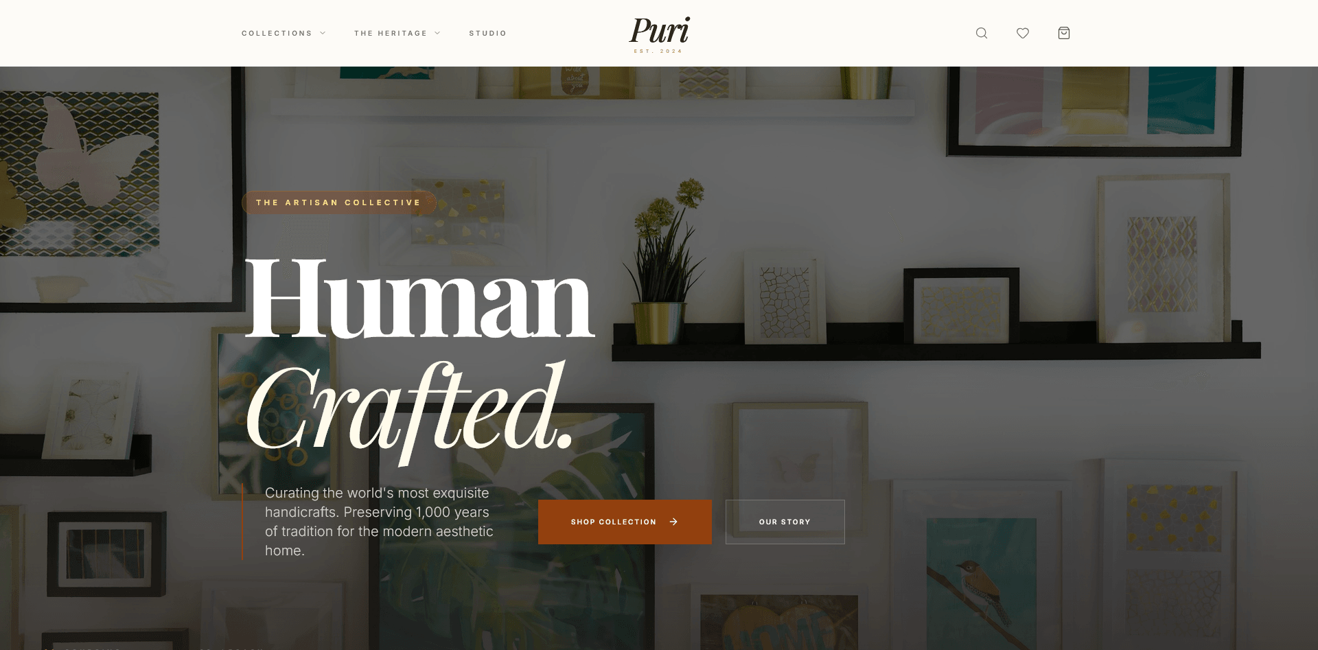 Puri handicrafts store homepage