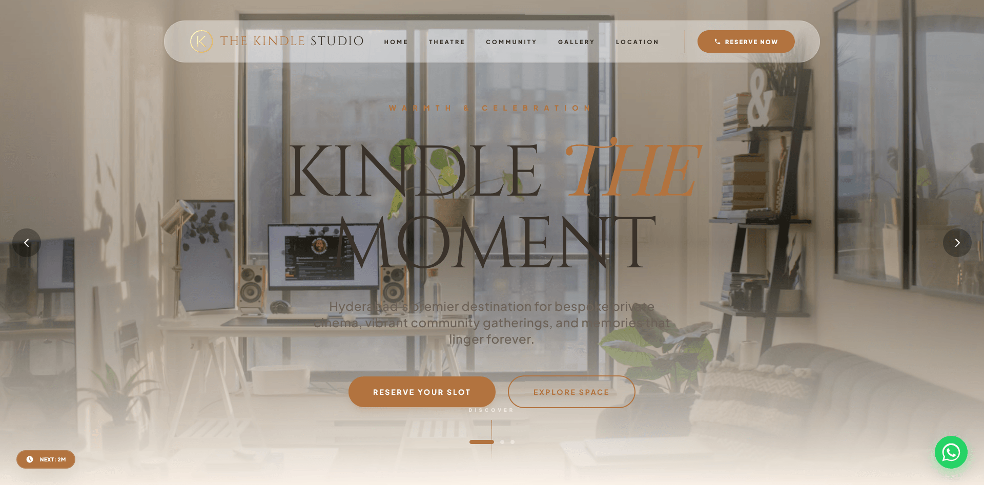 The Kindle Studio venue website