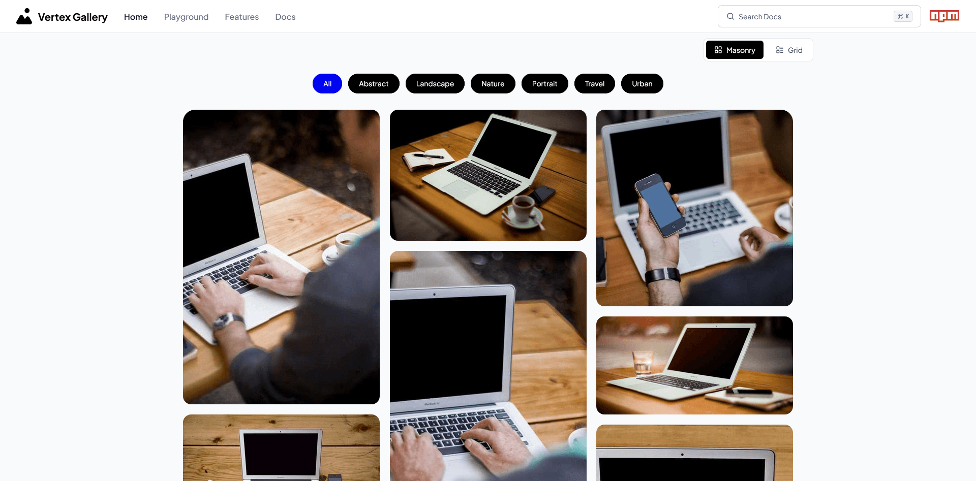Vertex Gallery, an open-source image gallery