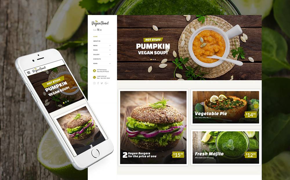 Vegetarian Restaurant Website Template 