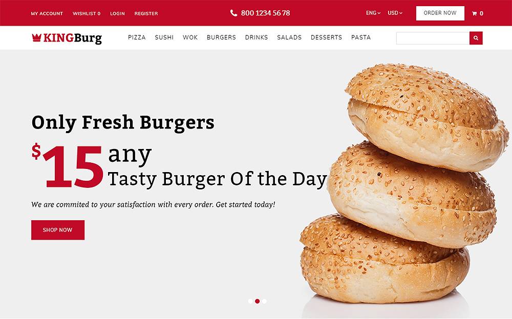 Burger OpenCart Template 