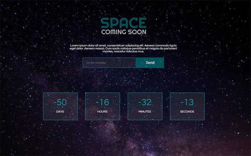 Space Coming Soon Specialty Page