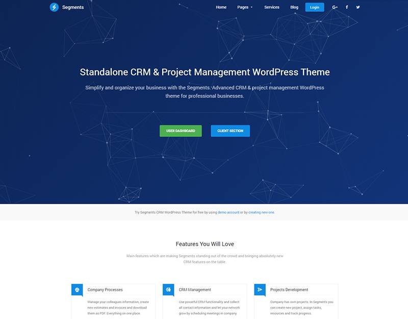 Segments - CRM & Project Management WordPress Theme