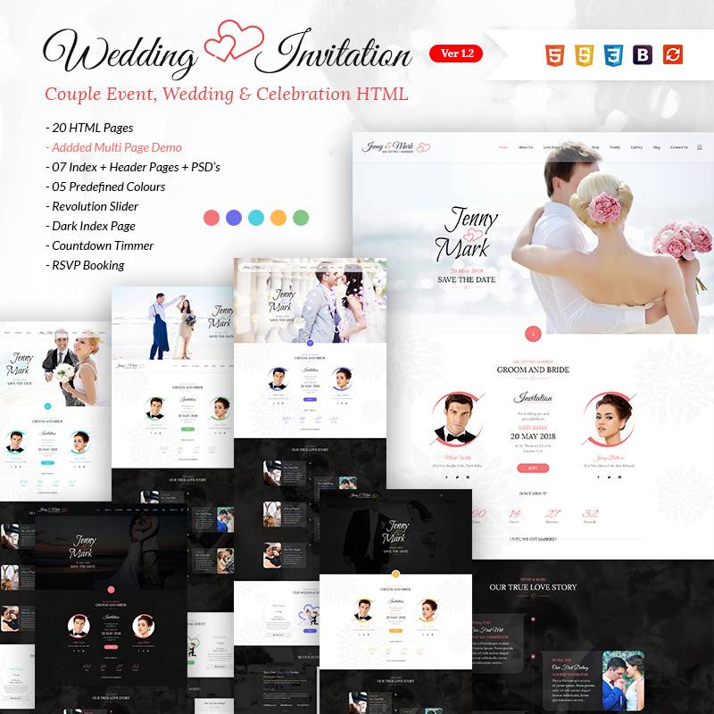 Wedding Invitation - Couple Event & Celebration Website Template
