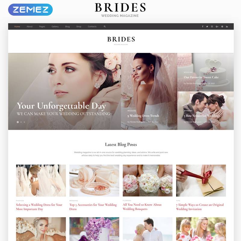 Wedding Magazine Multipurpose HTML Theme 