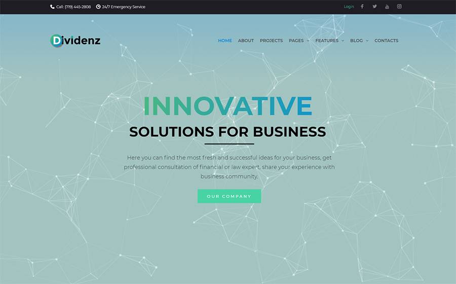 Dividenz - Investment Company Elementor WordPress Theme