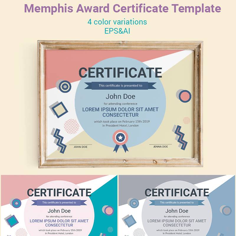 Memphis Award Certificate Template