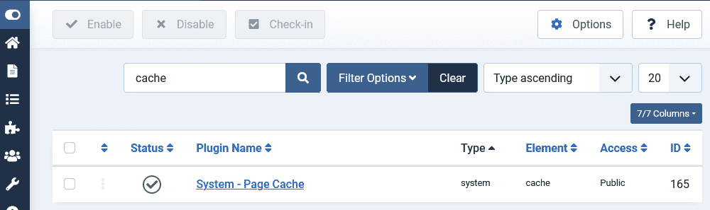 system page cache joomla4